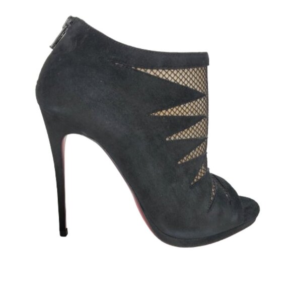 Christian Louboutin Disorder 120 Suede Heeled Booties Boots - Picture 1 of 8